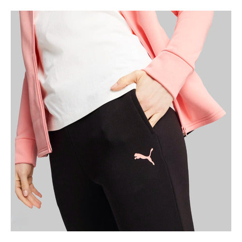 Conjunto Puma Classic Hooded Tracksuit Dama 62263763 Deporte Negro/rosa Lisa Xxs