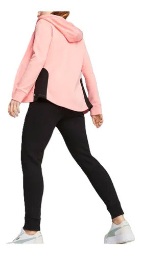 Conjunto Puma Classic Hooded Tracksuit Dama 62263763 Deporte Negro/rosa Lisa Xxs