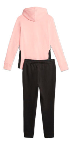 Conjunto Puma Classic Hooded Tracksuit Dama 62263763 Deporte Negro/rosa Lisa Xxs