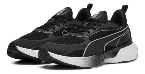 Tenis Puma Softride Sway Chase Unisex En Tendencia Original Negro Lisa 27.5 Mx