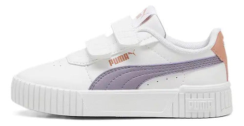 Tenis Puma Carina 2.0 V Inf Kids 38931820 Casual Confortable Blanco Lisa 11 Mx