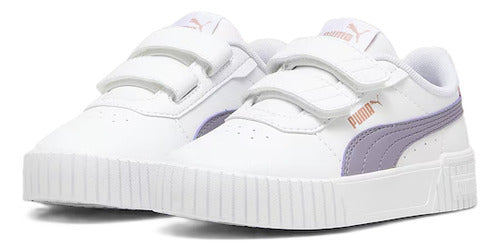 Tenis Puma Carina 2.0 V Inf Kids 38931820 Casual Confortable Blanco Lisa 11 Mx