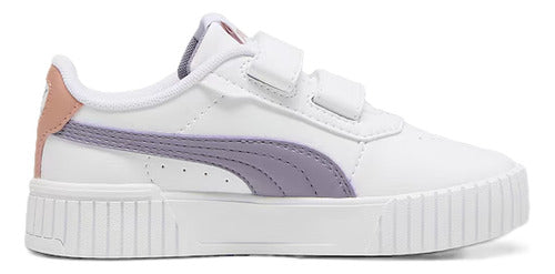 Tenis Puma Carina 2.0 V Inf Kids 38931820 Casual Confortable Blanco Lisa 11 Mx