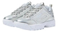 Tenis Fila Disruptor Ii Premium Metallic Dama 5xm02365071 Tendencia Actual Original Plateado Lisa 24.5 Mx