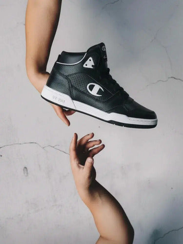 Tenis Tipo Bota Champion 5 On 5 Hi Dama Ca101900y Moda Original Negro Lisa 23.5 Mx