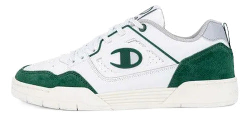 Tenis Champion 5 On 5 Lo Caballero Casual Original Moda Blanco/verde Lisa 27 Mx