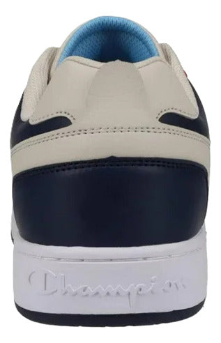 Tenis Champion Court Lo Caballero Cas10289m Casual Original Beige/azul Marino Lisa 28 Mx