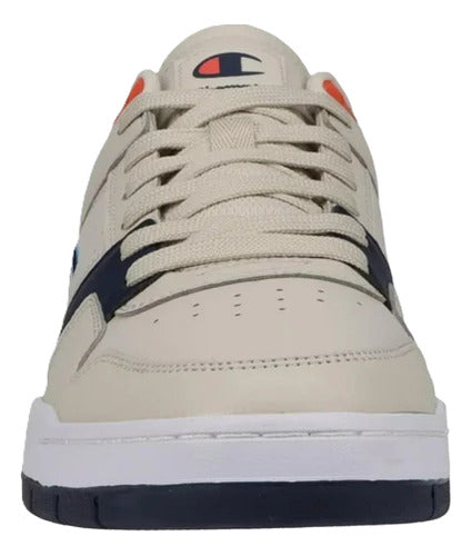 Tenis Champion Court Lo Caballero Cas10289m Casual Original Beige/azul Marino Lisa 28 Mx