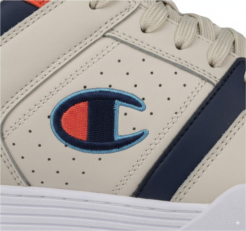 Tenis Champion Court Lo Caballero Cas10289m Casual Original Beige/azul Marino Lisa 28 Mx
