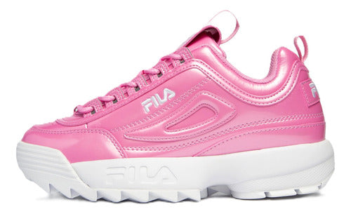 Tenis Fila Disruptor Ii Premium Metallic Kids 3xm02415668 Rosa Chicle Lisa 17 Mx
