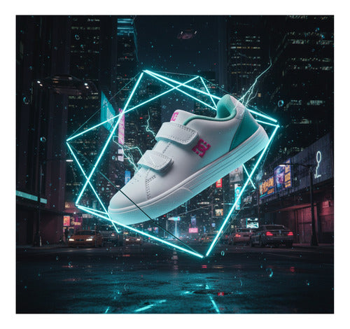 Tenis Dc Shoes Notch Sn V Mx  Shoe Wbl Kids Casual Original Blanco Lisa 17.5 Mx