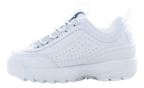 Tenis Fila Disruptor I I Premium Dama 5vf80170100 Moda Orig Blanco Lisa 26.5 Mx