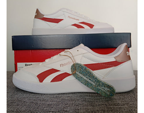 Tenis Reebok Smash Edge Dama 100202100 Blanco/rojo Casual Original Moda Blanco Lisa 22.5 Mx