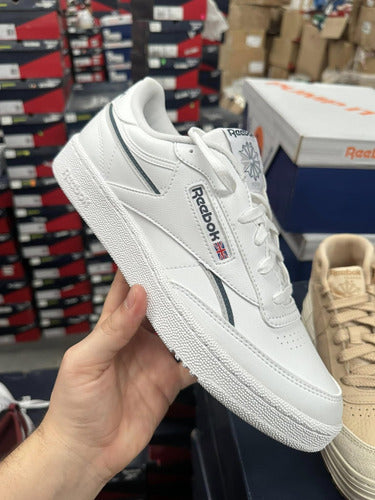 Tenis Reebok Club C 85 Vegan  100033005 Comodo Original Moda Blanco Lisa 8 Mx