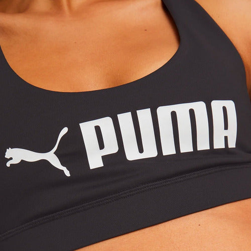 Top Puma Mid Impact Fit Bra 52219201 Comodo Original Negro Lisa Xch