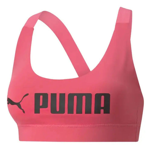Top Puma Mid Impact Fit Bra 52219282 Comodo Original Rosa Lisa Ch