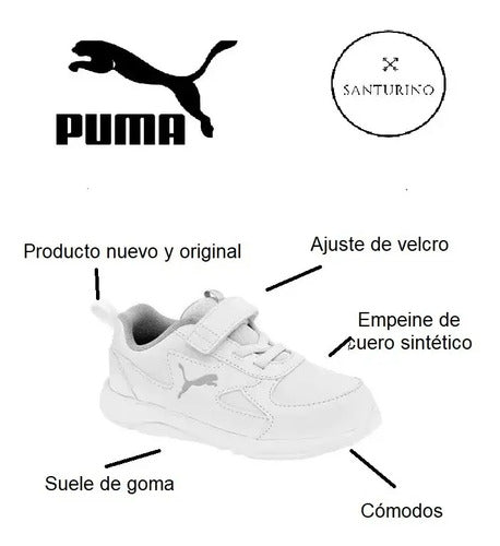 Tenis Puma Niños Blanco Fun Racer Sl Ac Lifestyle 19362401 Blanco 11