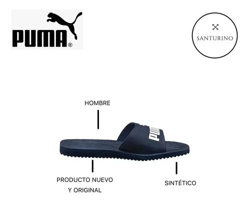 Sandalia Puma Purecat  36026202 Original Moda Azul Oscuro 30 Mx