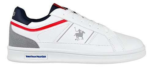 Tenis Polo Club Hom010bco York Team Comodo Original Moda Blanco Lisa 8.5 Mx