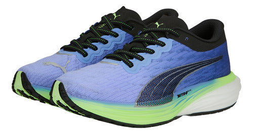 Tenis Puma Deviate Nitro 2 37680709 Comodo Original Moda Azul Acero Lisa 31 Mx