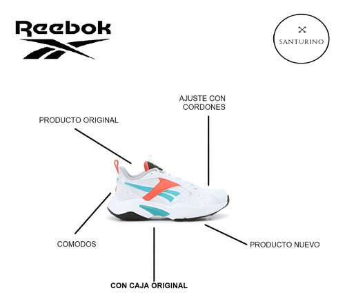 Tenis Reebok Turbo Restylhq2225 Unisex Original Moda  Blanco Liso 29 Mx
