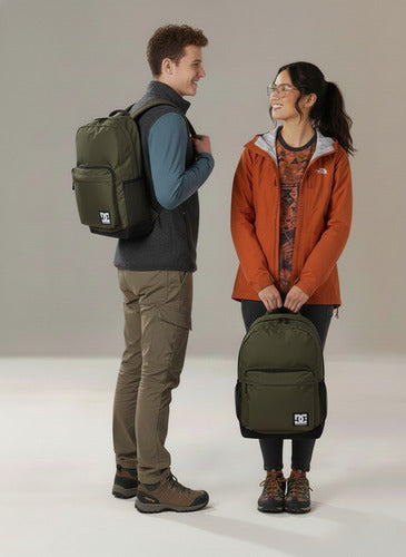 Mochila Dc Shoes Backpack Dc25bp204 Original Verde Oscuro Liso