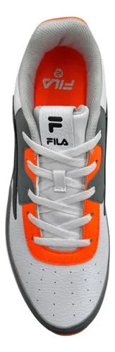 Tenis Fila Giovante Viz 1rm02539106 Cómodo Original Moda Blanco Con Gris Y Naranja Lisa 27 Mx