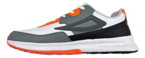 Tenis Fila Giovante Viz 1rm02539106 Cómodo Original Moda Blanco Con Gris Y Naranja Lisa 27 Mx