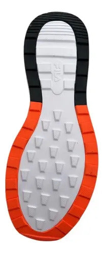 Tenis Fila Giovante Viz 1rm02539106 Cómodo Original Moda Blanco Con Gris Y Naranja Lisa 27.5 Mx