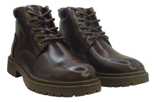 Bota Polo Hom020café Confortable Original Moda Café Liso 27 Mx