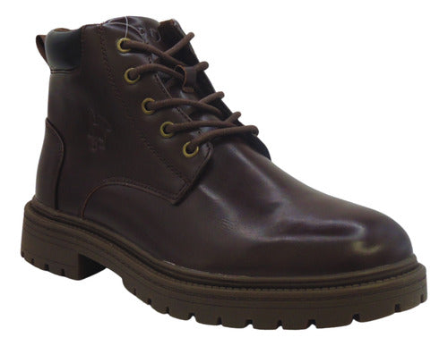 Bota Polo Hom020café Confortable Original Moda Café Liso 27 Mx