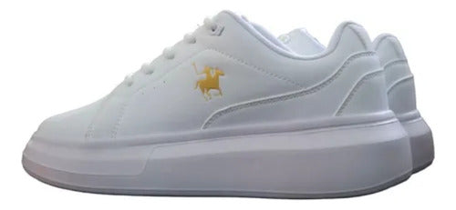 Tenis Polo Club L11120 Casual Plataforma Original Moda Blanco Lisa 23 Mx