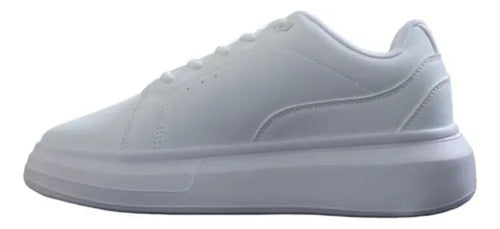 Tenis Polo Club L11120 Casual Plataforma Original Moda Blanco Lisa 23 Mx