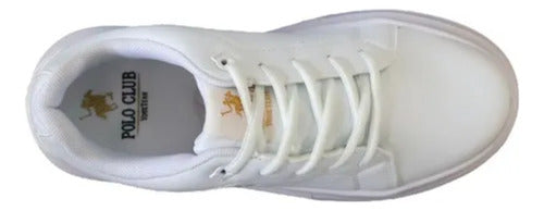 Tenis Polo Club L11120 Casual Plataforma Original Moda Blanco Lisa 23 Mx