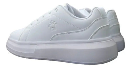 Tenis Polo Club L1121 Casual Plataforma Comodo Original Moda Blanco Lisa 23.5 Mx