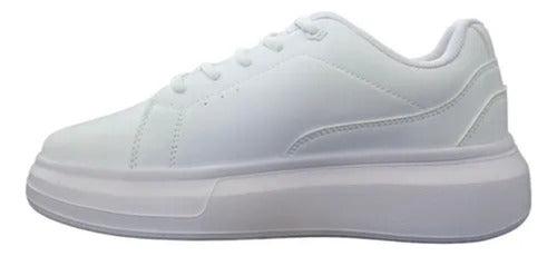 Tenis Polo Club L1121 Casual Plataforma Comodo Original Moda Blanco Lisa 23.5 Mx