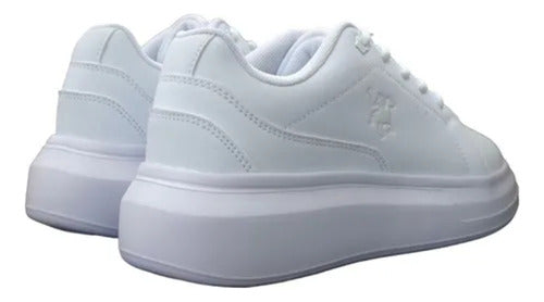 Tenis Polo Club L1121 Casual Plataforma Comodo Original Moda Blanco Lisa 23.5 Mx