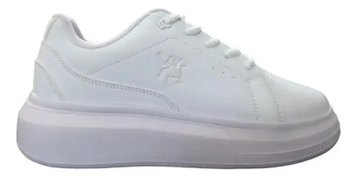 Tenis Polo Club L1121 Casual Plataforma Comodo Original Moda Blanco Lisa 23.5 Mx