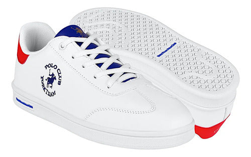 Tenis Polo Club York Team Jov004bco Comodo Original Moda Blanco Lisa 24.5 Mx