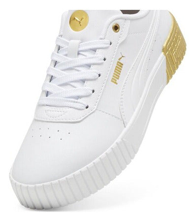 Tenis Puma Carina 2.0 Metallic Dream 39749101  Original Moda Blanco Lisa 22 Mx