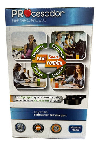 Procesador Licuadora Vaso Sport Portátil 9404 Negro