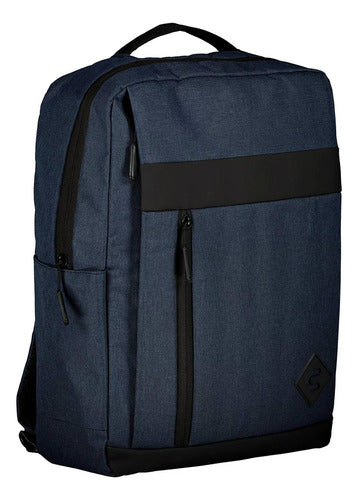 Mochila Charly Azul 8068152420 Original Moda Azul Oscuro Liso