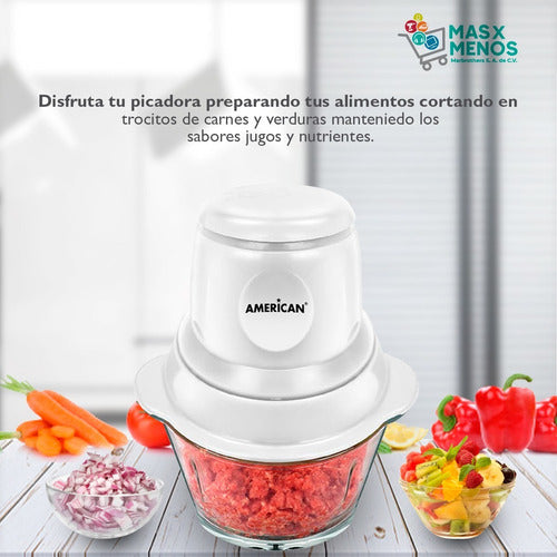 Picadora De Alimentos American 9501 1.8 Lt 4 Cuchillas Color Blanco