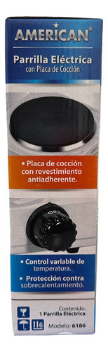 Parrilla Eléctrica  Blanca American 1000w 6186 Original Blanco
