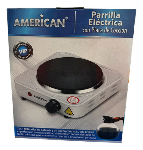 Parrilla Eléctrica  Blanca American 1000w 6186 Original Blanco