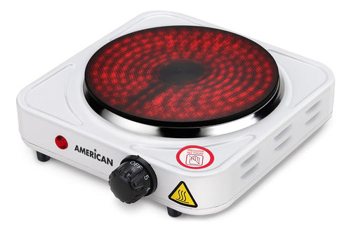 Parrilla Eléctrica  Blanca American 1000w 6186 Original Blanco
