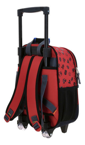 Mochila Chica Con Ruedas Chenson Mario Bros Bowie Negro