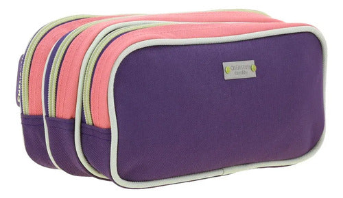 Lapicera Estuche Chenson Happy Girl Clear Multicolor Floreado