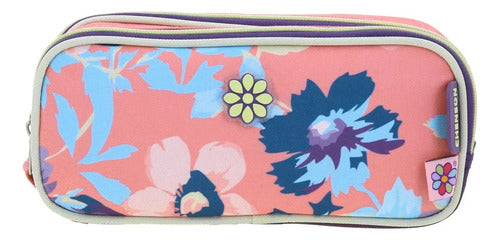 Lapicera Estuche Chenson Happy Girl Clear Multicolor Floreado