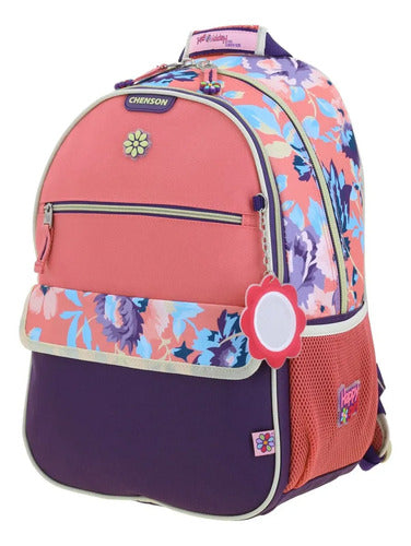 Mochila Chenson Grande Happy Girl Clear Multicolor Estampado